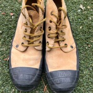 Yellow Cab Leather Ankle Boots w/ Rubber Tyre Tread, Size 12